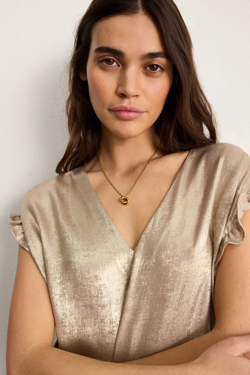 CIA- Золотистый топ с оборками