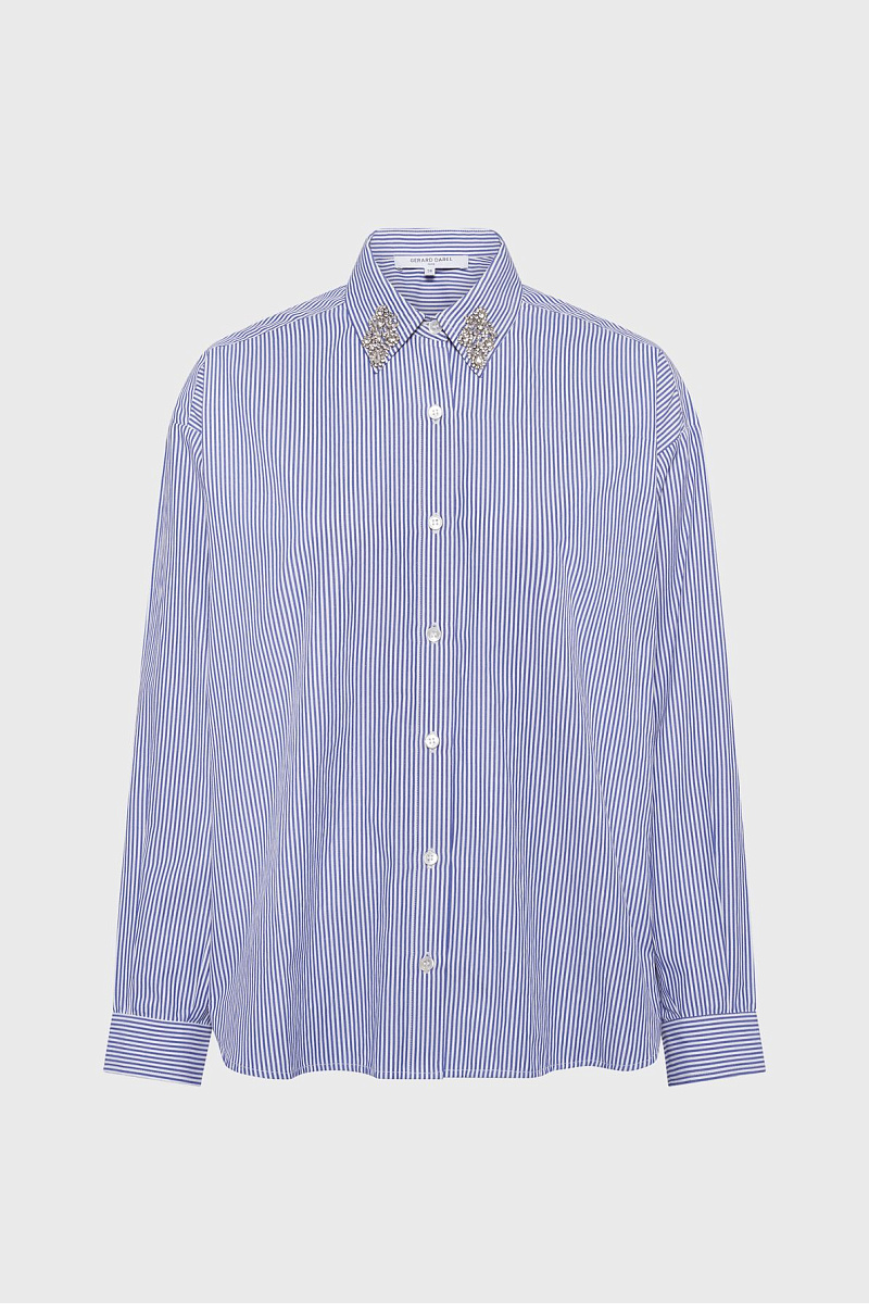 ANA - Рубашка в полоску с декоративными камнями на воротнике