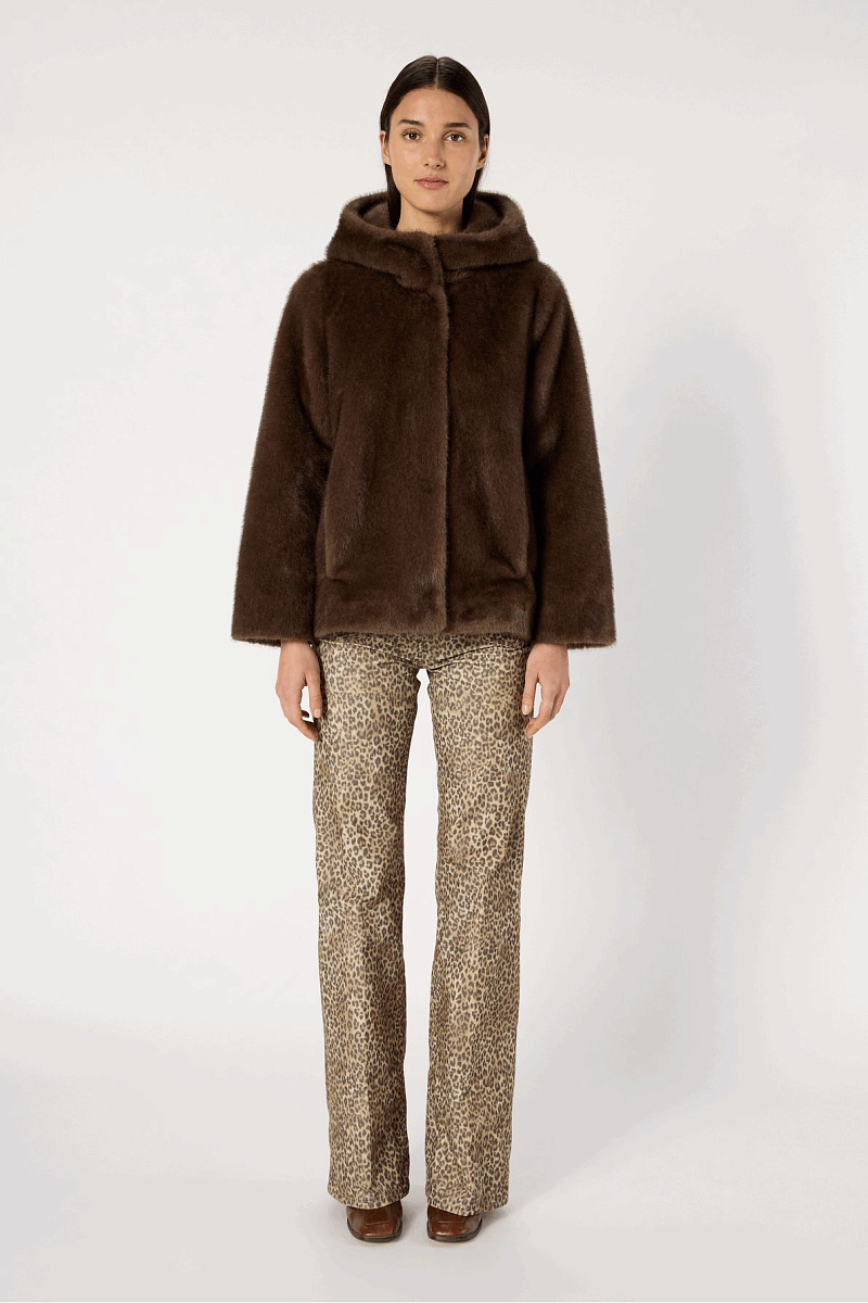 MORGANE - Полупальто из искусственного меха с капюшоном