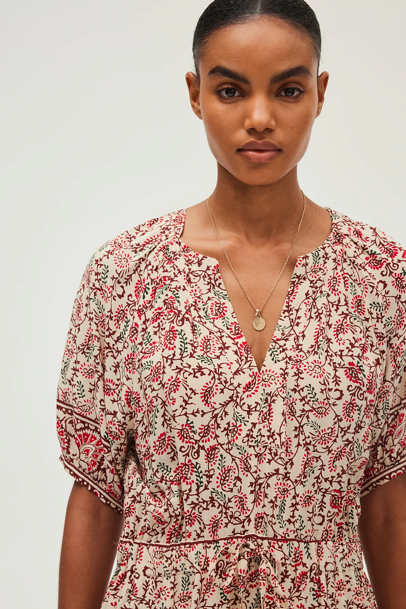 APPLE - Длинное приталенное платье с растительным принтом