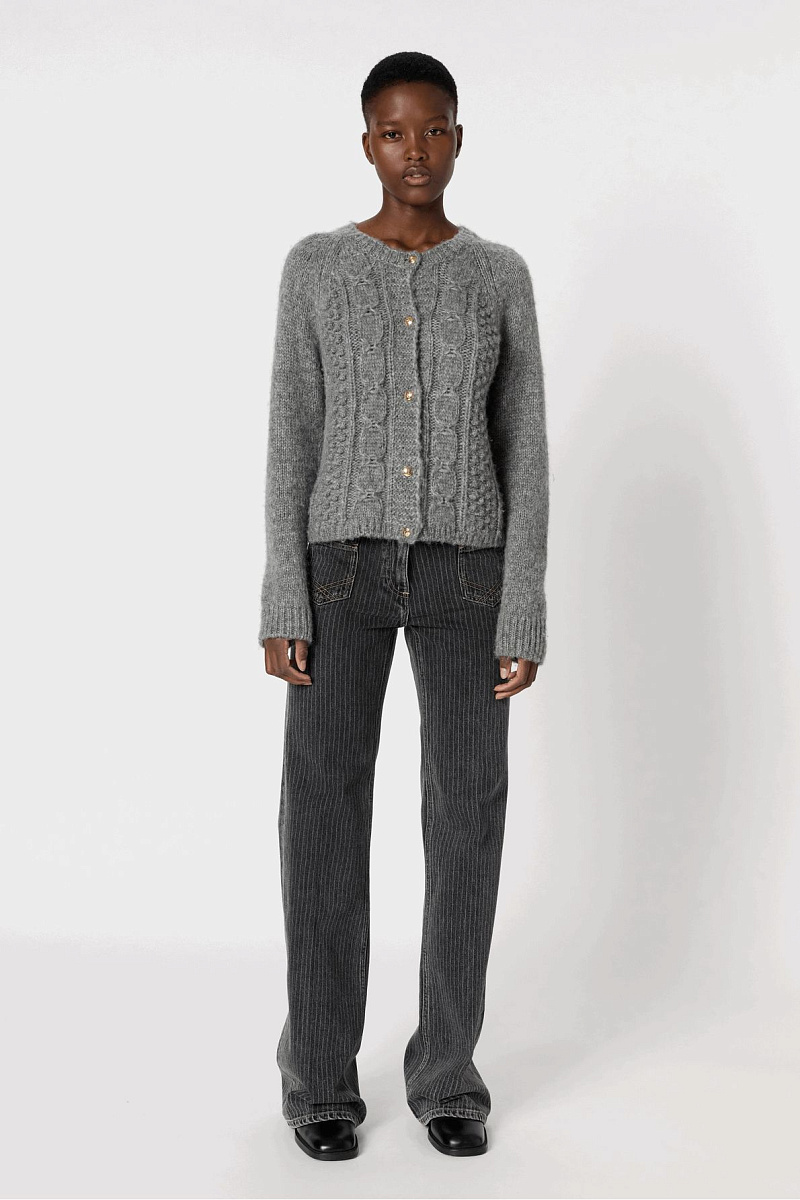 ELIANE - Кардиган крупной вязки с золотистыми пуговицами