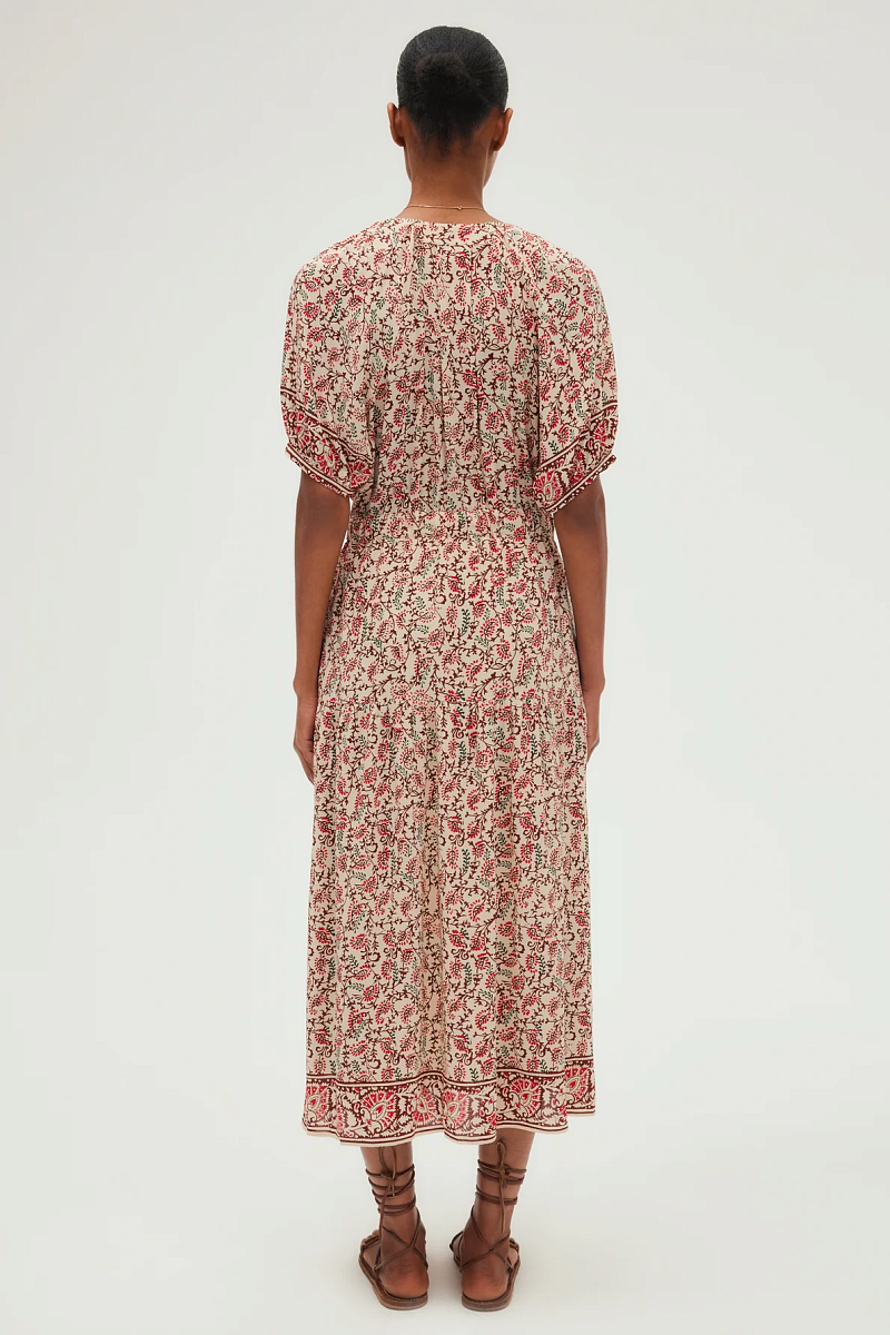 APPLE - Длинное приталенное платье с растительным принтом