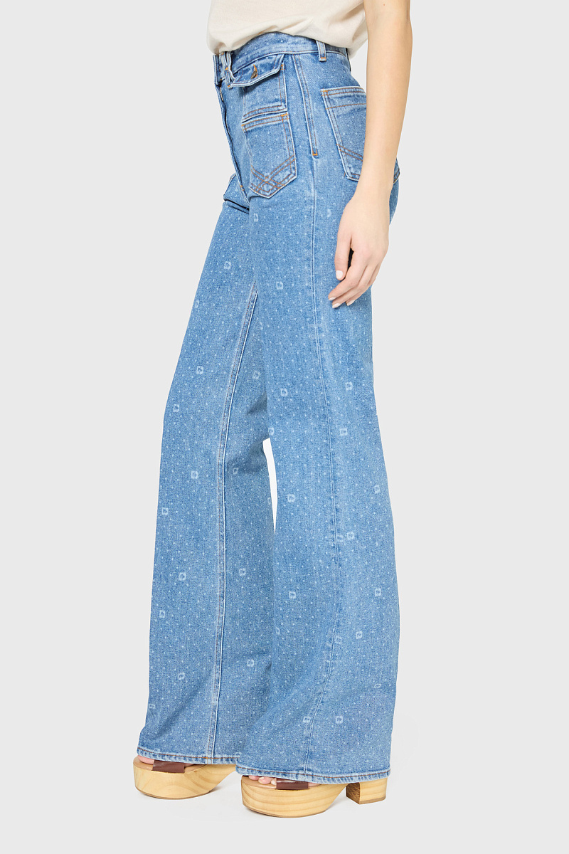 ANNA - Джинсы-клеш в горошек