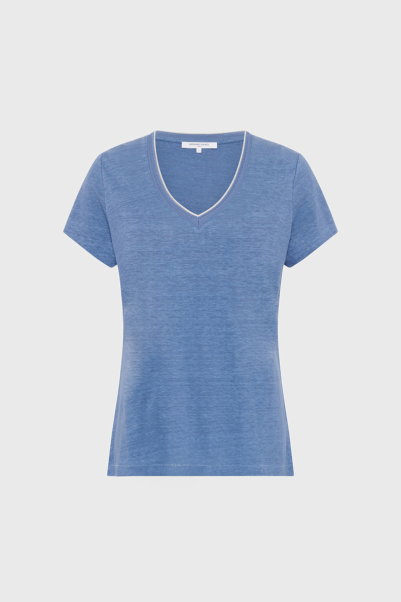 GILBERTE - Футболка из 100% льна с люрексом