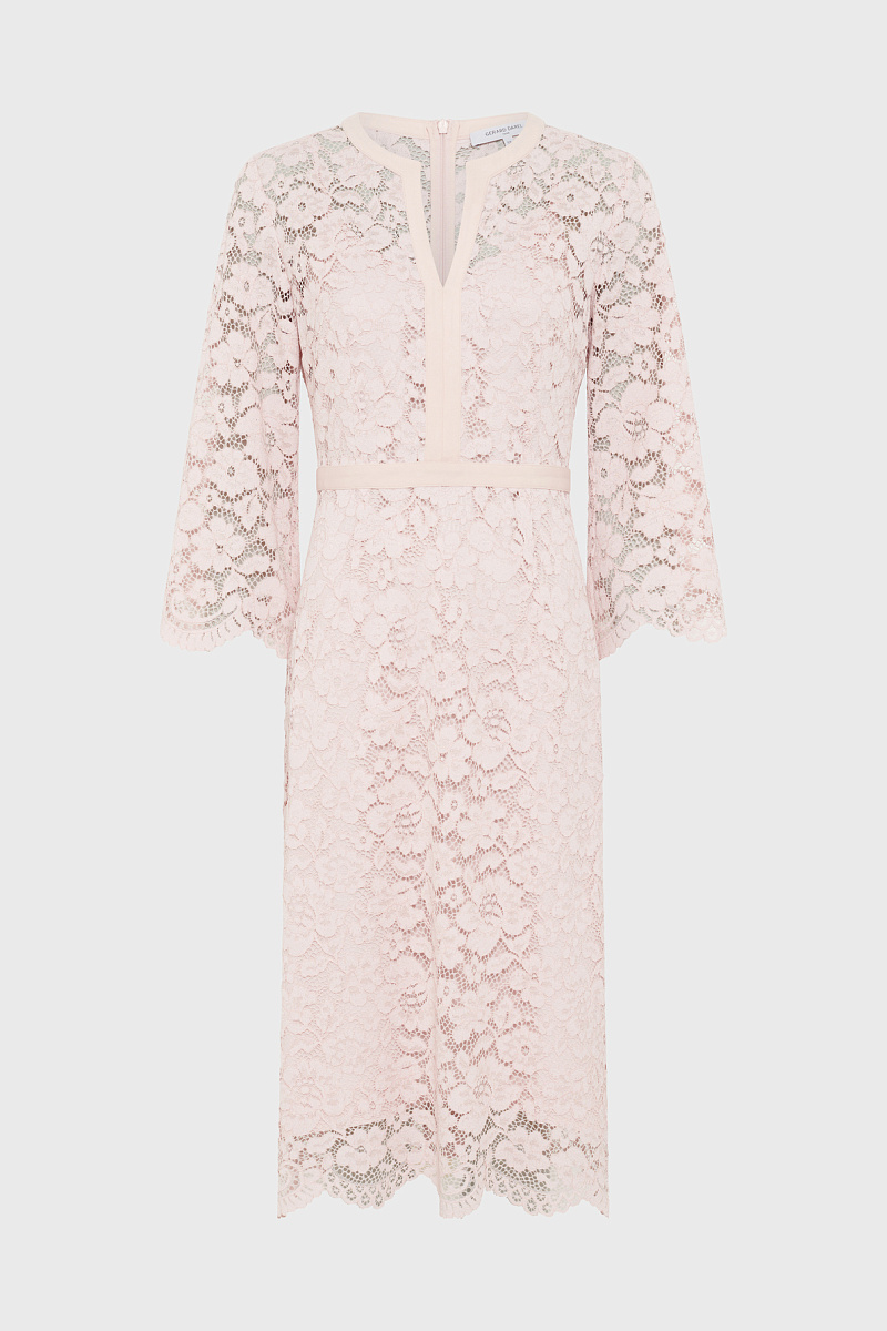 RADIA - Нежно-розовое кружевное платье в длине миди