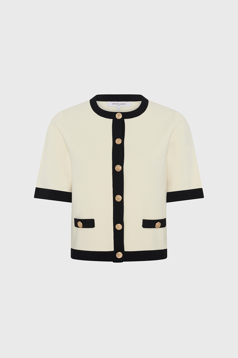 LAILA - Черно-белый вязаный кардиган в ретростиле