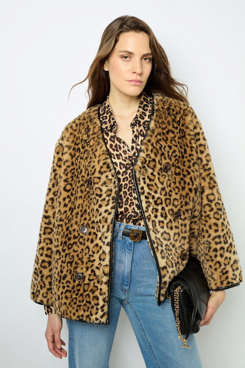 LAISSA - Укороченное пальто с леопардовым принтом