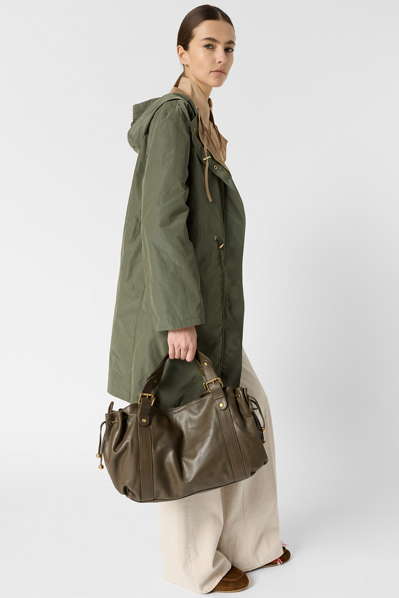 JANNIS - Длинная бежевая парка с капюшоном