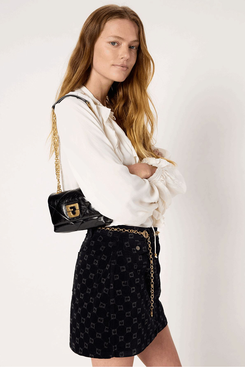 IMMA - Бархатная мини-юбка с монограммой