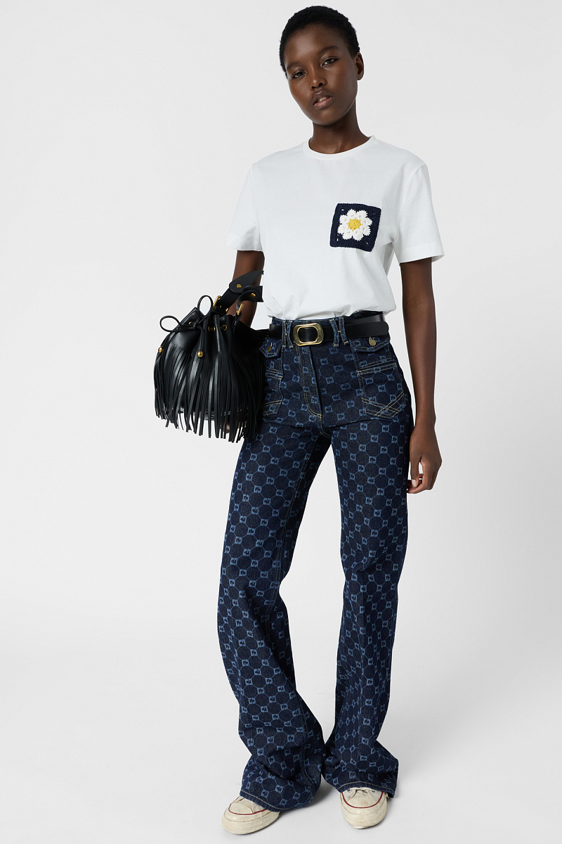 MELVINE - Белая футболка с вышитым карманом