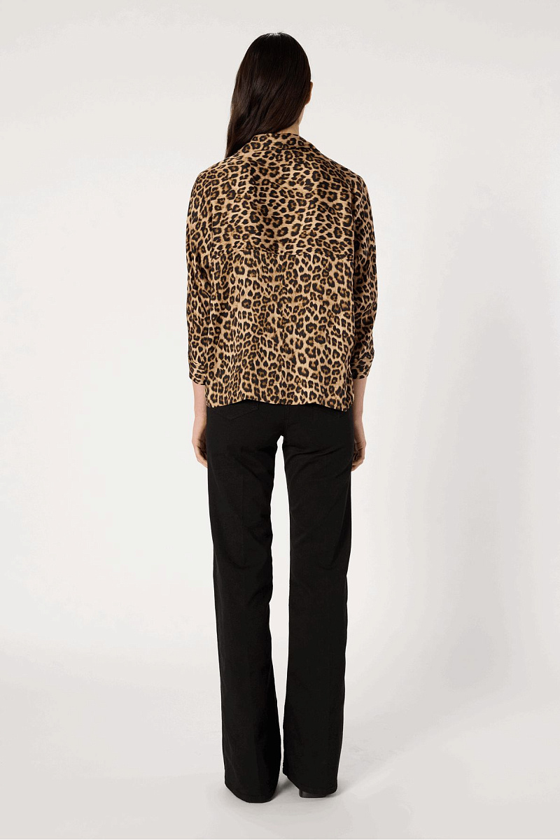 AUDE - Блуза из 100% вискозы с леопардовым принтом