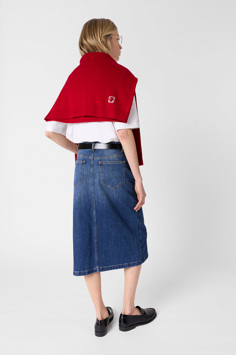 JANAELLE - Прямая джинсовая юбка длины миди