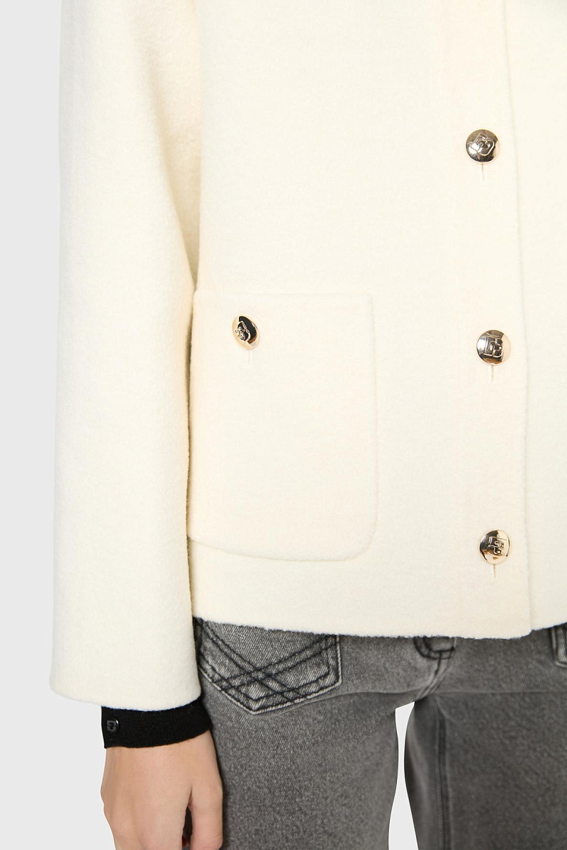 Жакет из смесовой шерсти с круглым вырезом