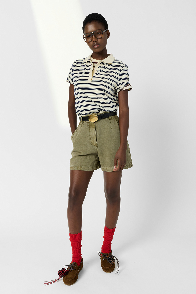 MARCIE - Рубашка-поло из хлопка в полоску