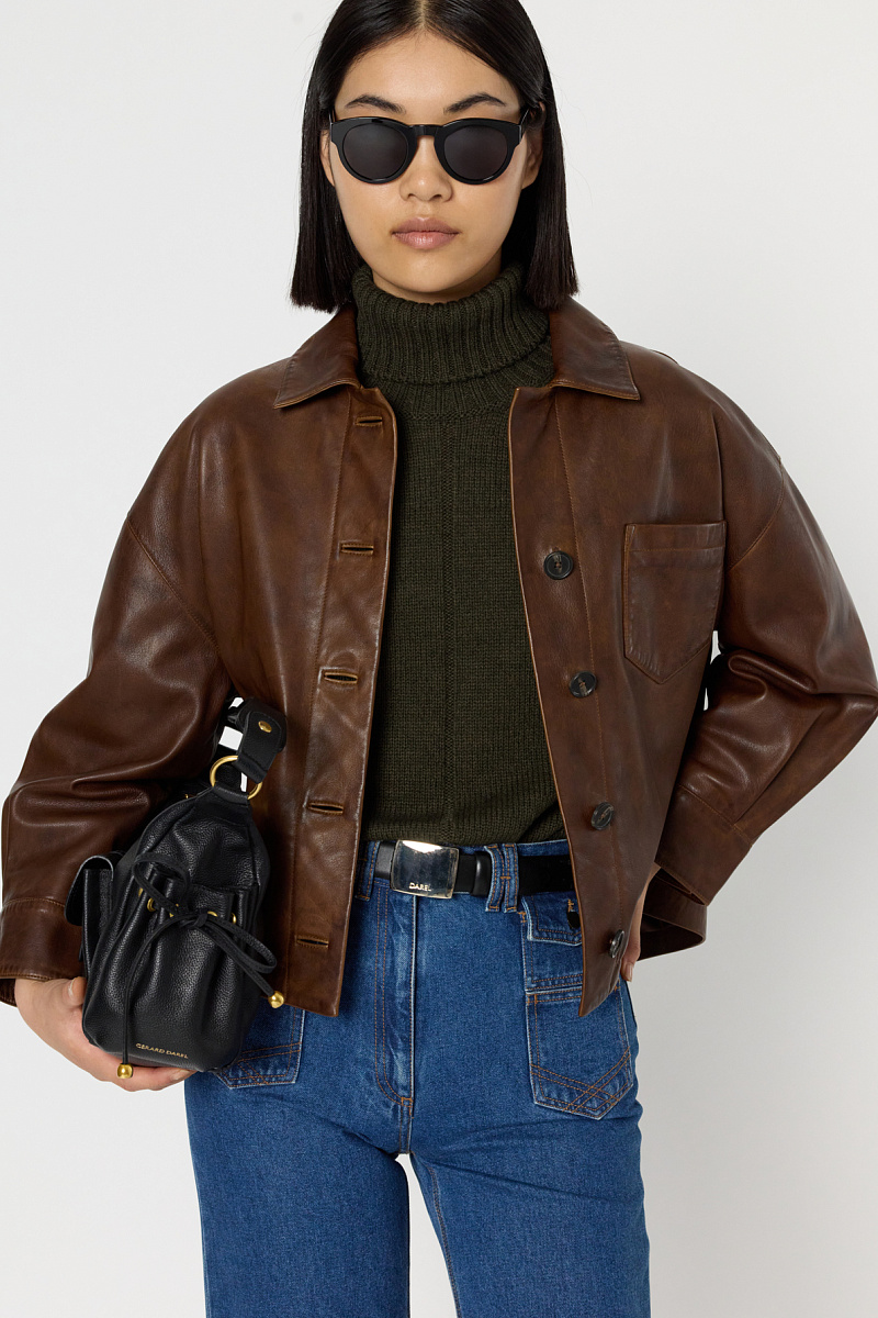 NICOLE - Кожаная куртка оверсайз