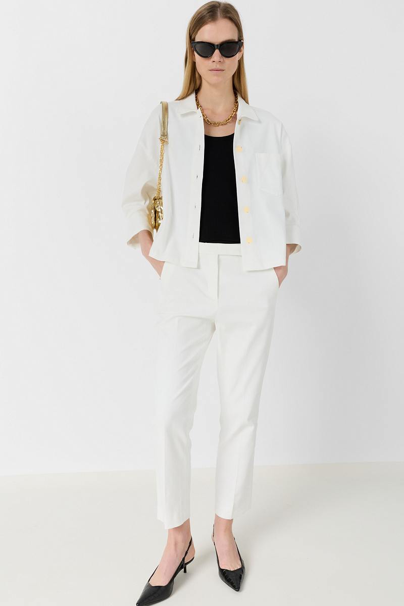 TENYA - Белая рубашка из хлопка на пуговицах