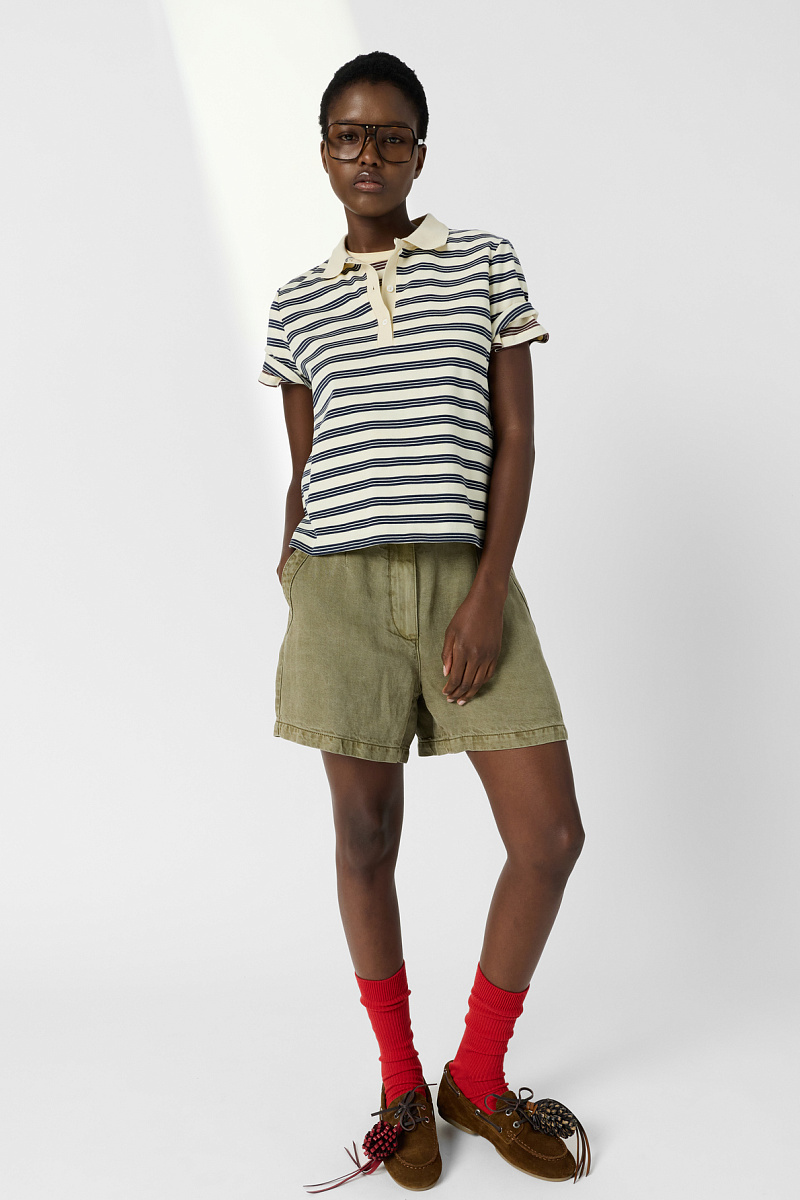 MARCIE - Рубашка-поло из хлопка в полоску