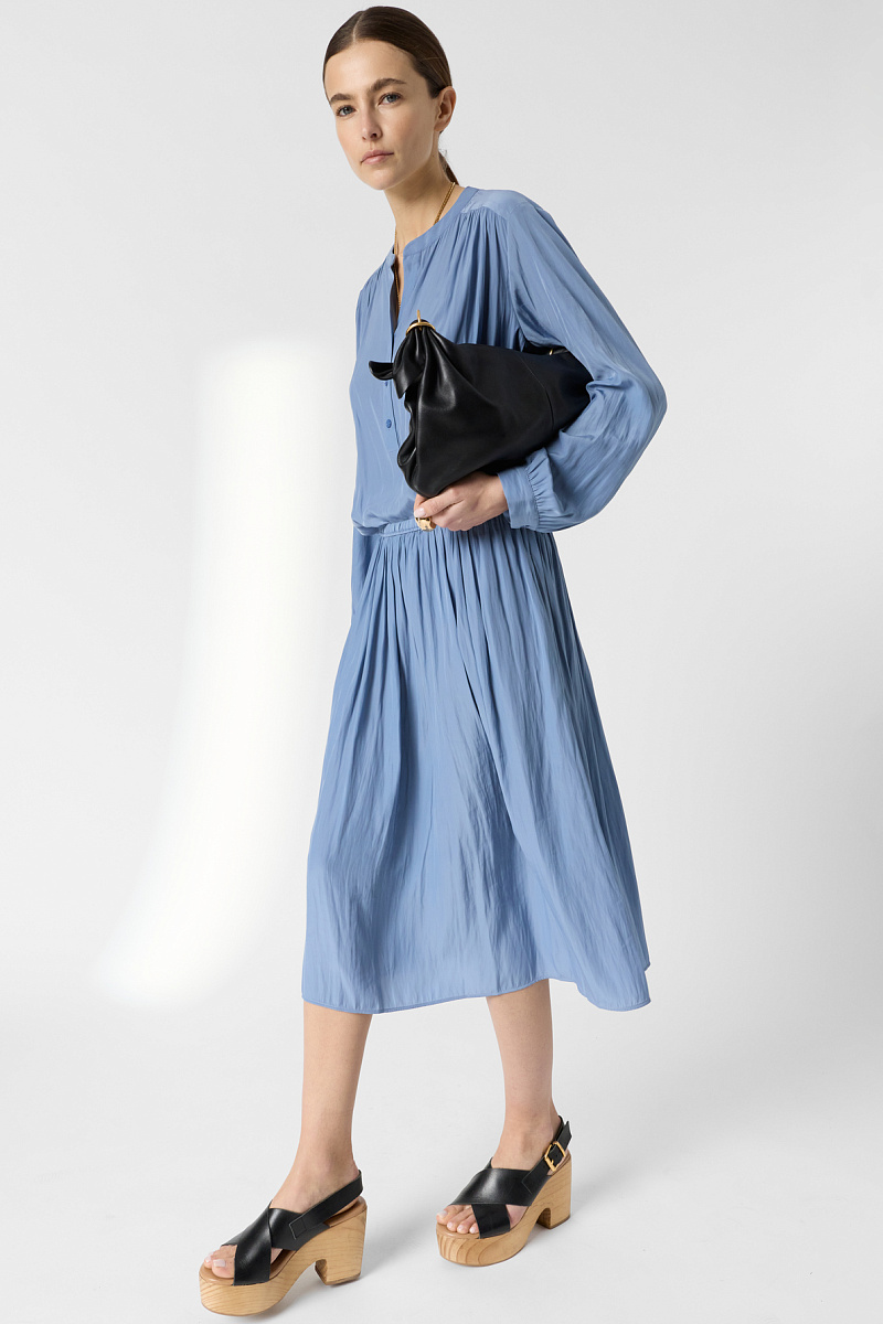 JULIAH - Голубая плиссированная юбка миди