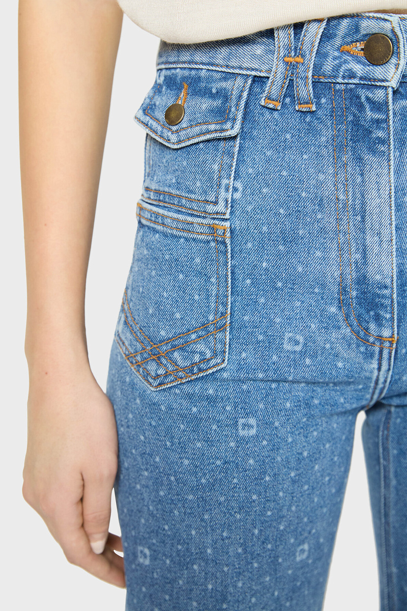 ANNA - Джинсы-клеш в горошек