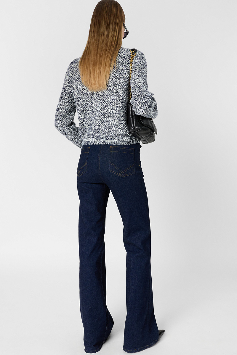 LEORA - Синий винтажный кардиган с золотистыми пуговицами