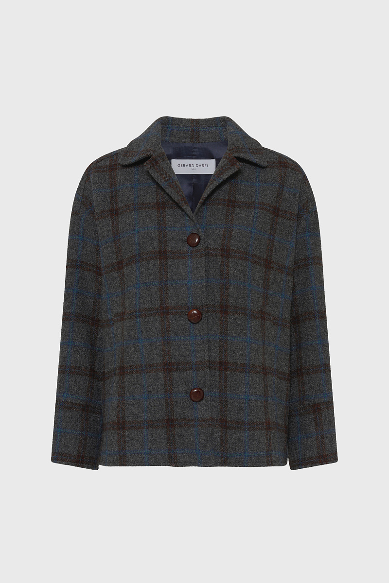 NELL - Полупальто из 100% шерсти в клетку