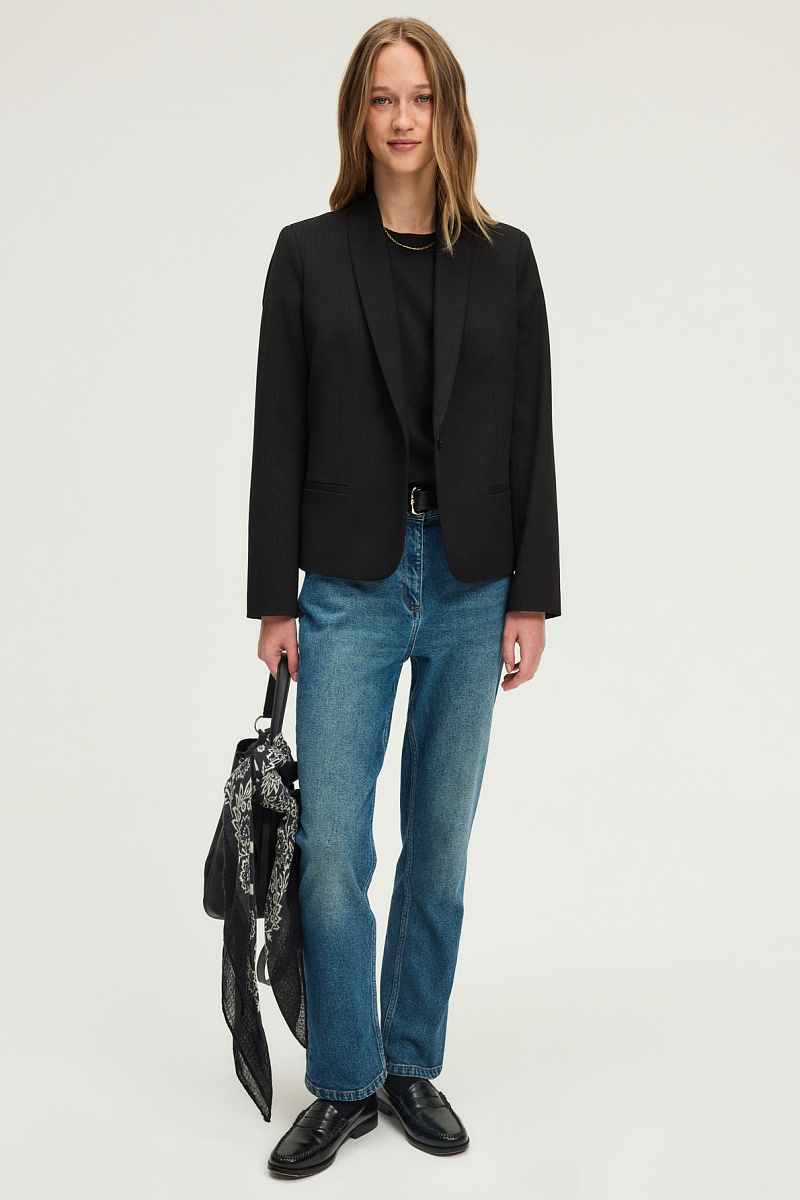 NAJIA - Костюмный жакет в тонкую полоску с люрексом