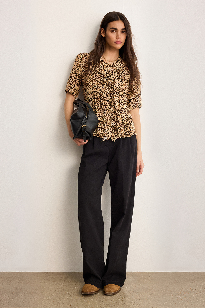 CATIA - Рубашка с леопардовым принтом и оборками