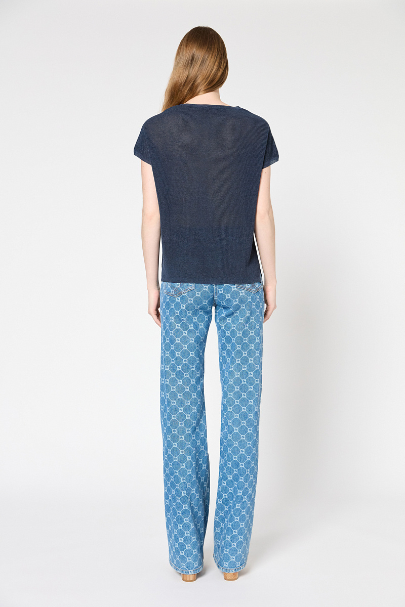 JAMILA - Джемпер с круглым вырезом и короткими рукавами