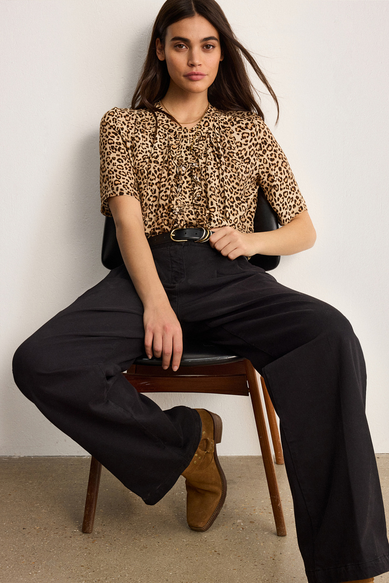 CATIA - Рубашка с леопардовым принтом и оборками
