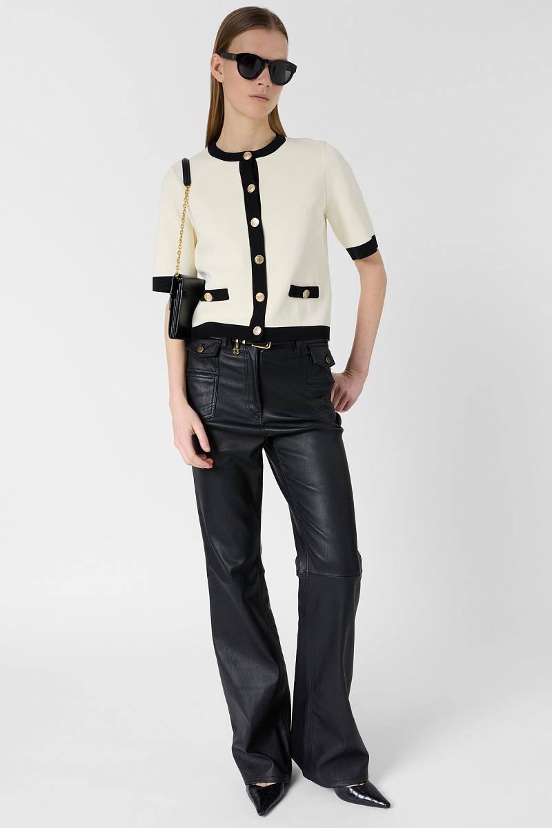 LAILA - Черно-белый вязаный кардиган в ретростиле