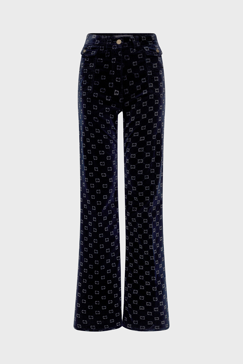 ANNA - Брюки из бархата с монограммой