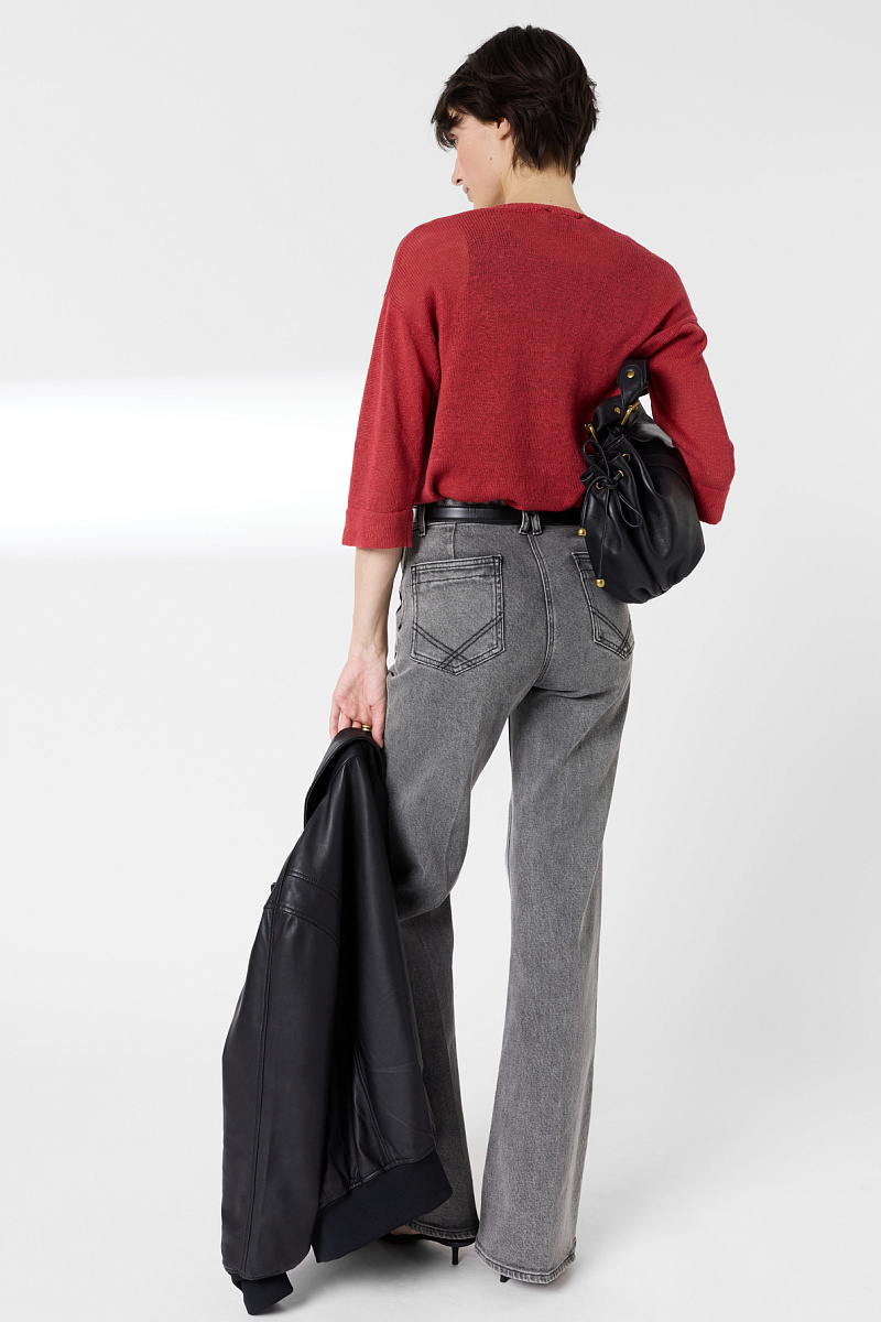 LYLOU - Пуловер из льна свободного кроя в красном цвете