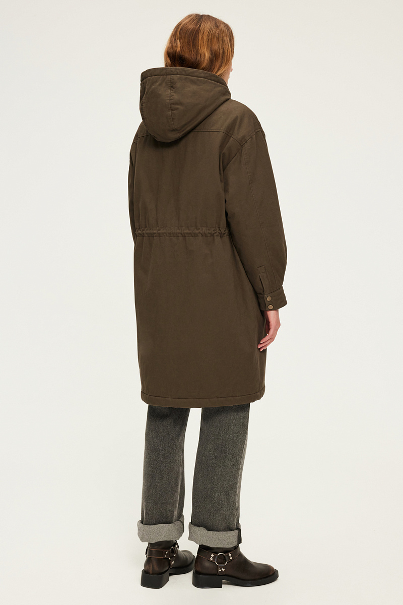 LISE - Парка с капюшоном в цвете хаки
