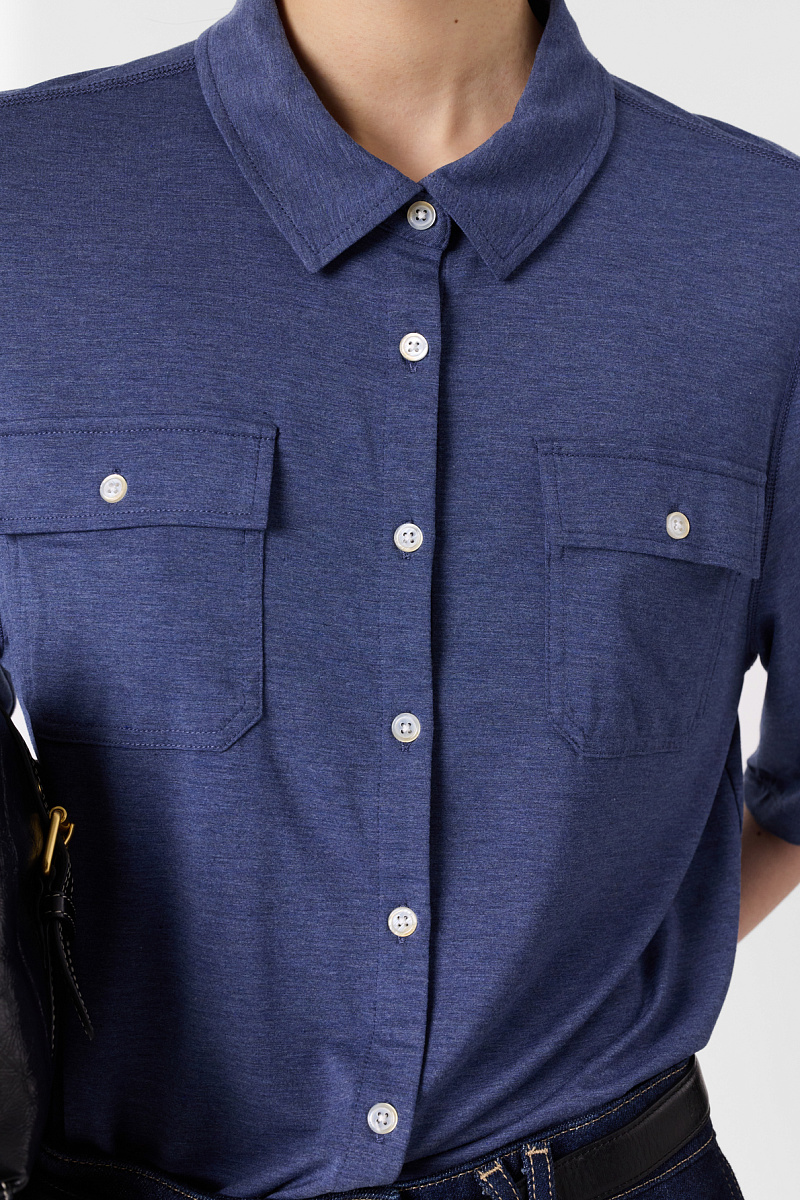 MYLA - Синяя рубашка поло на пуговицах