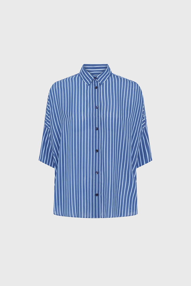 CRISSY - Свободная футболка в полоску в цвете индиго