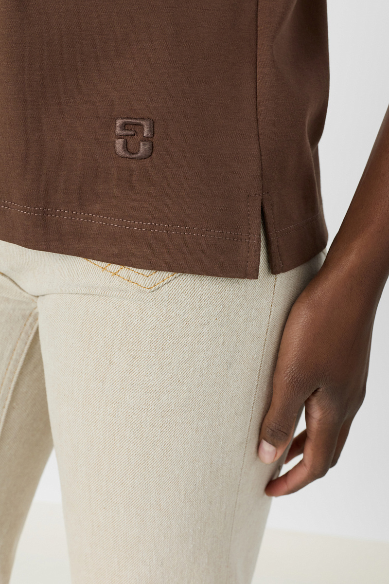 MAYAE - Коричневая футболка из хлопка