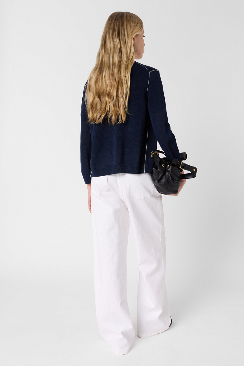 LORYS - Синий кардиган из смесового льна