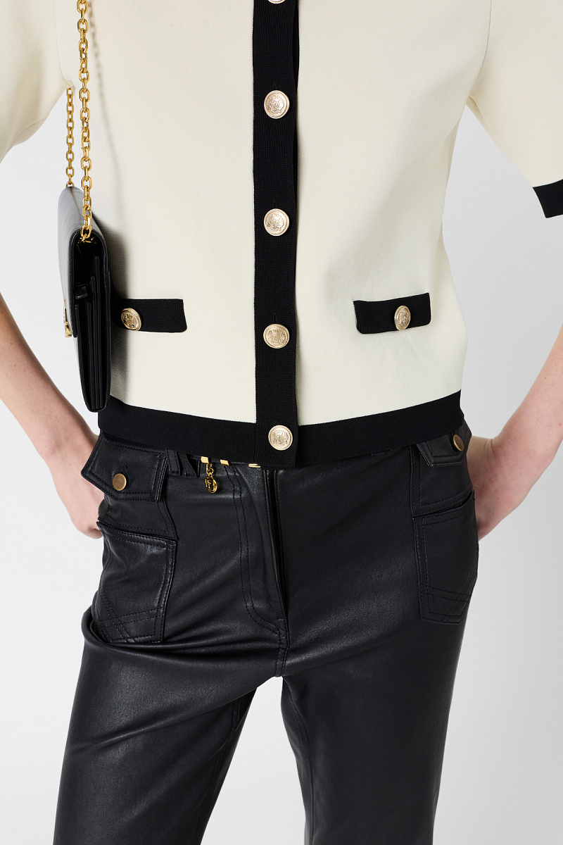 LAILA - Черно-белый вязаный кардиган в ретростиле