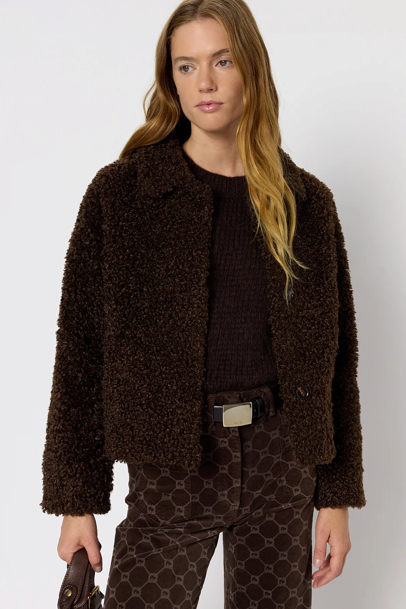 MAVIS - Полупальто из искусственного меха с эффектом букле