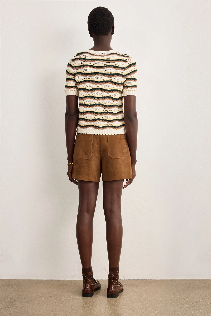 LALIAH - Разноцветный вязаный джемпер с короткими рукавами