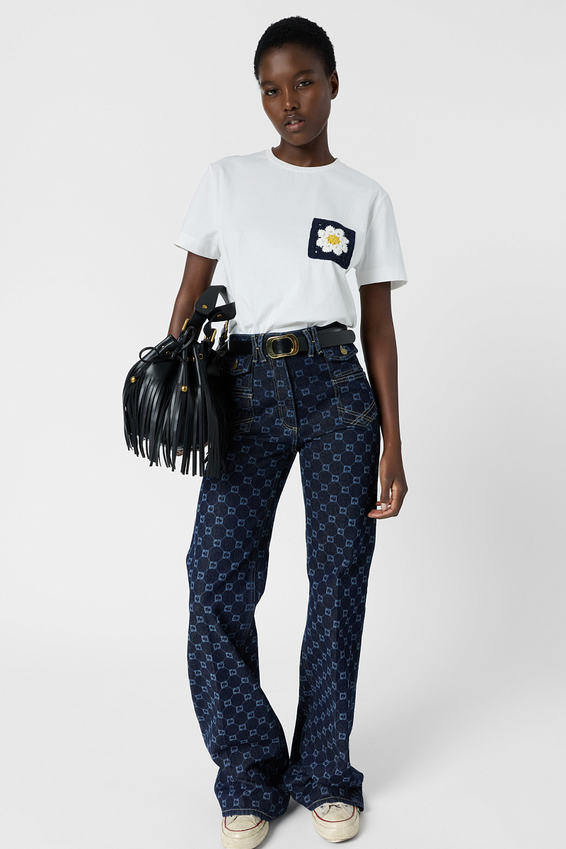 MELVINE - Белая футболка с вышитым карманом