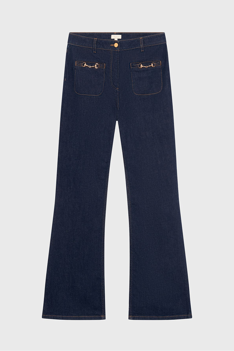 CIRA - Расклешенные джинсы с золотистой фурнитурой