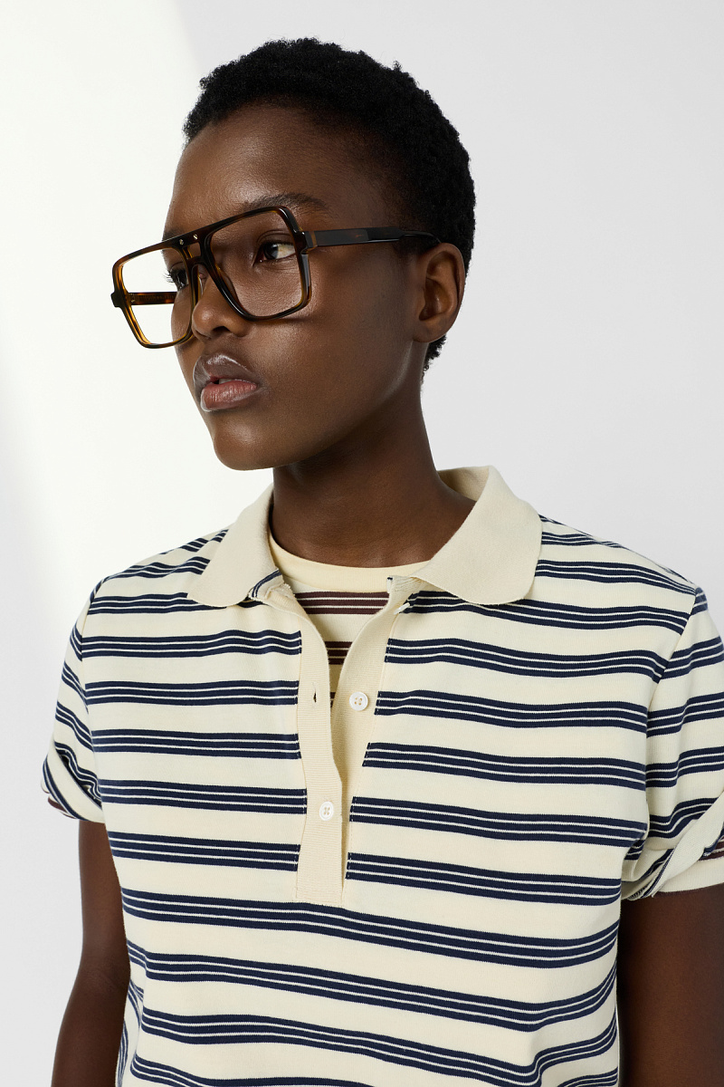MARCIE - Рубашка-поло из хлопка в полоску