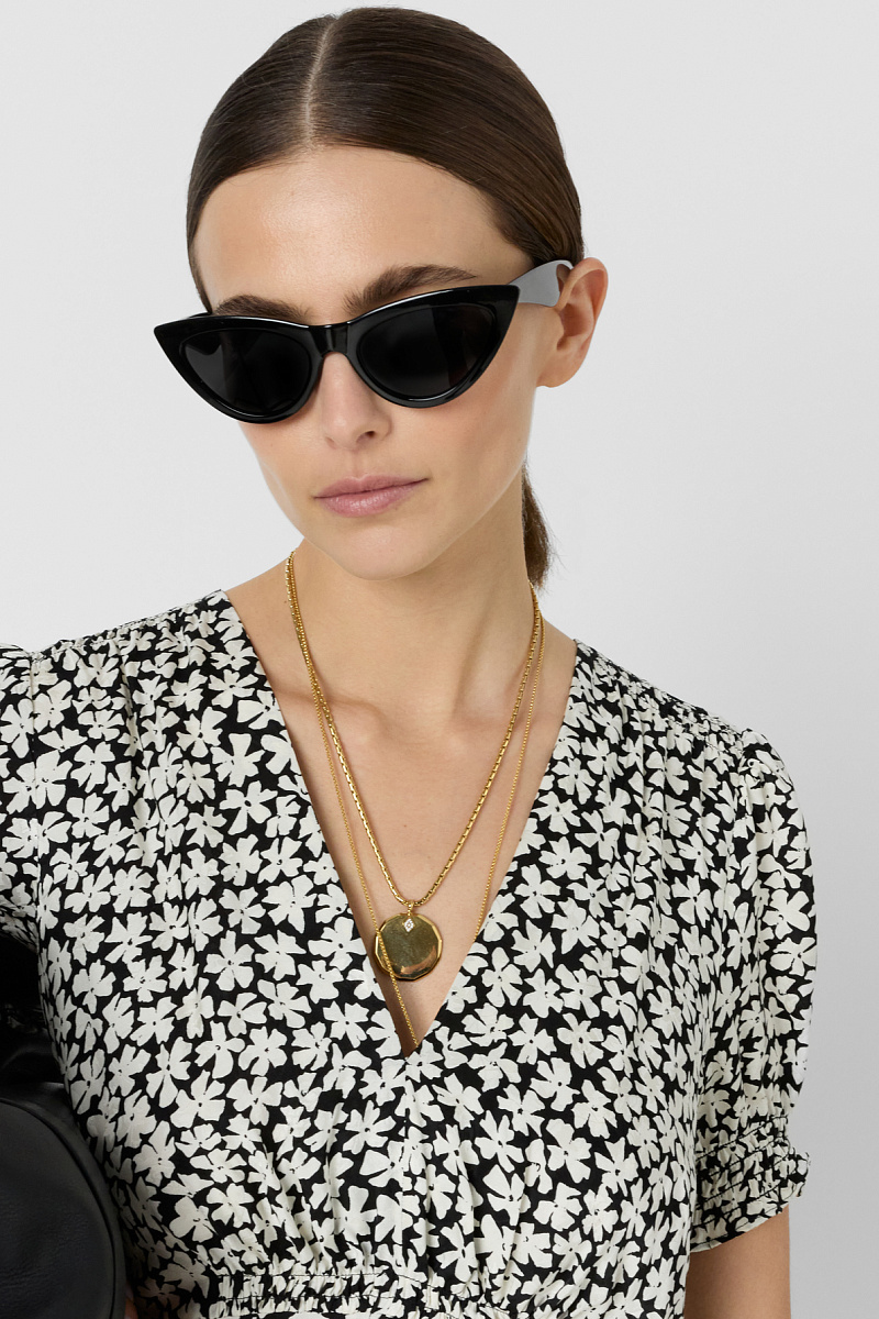 ROSI - Черное платье макси с цветочным принтом