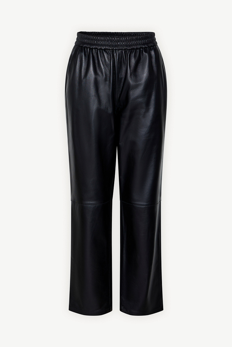 Кожаные брюки прямого кроя Кожаные брюки прямого кроя