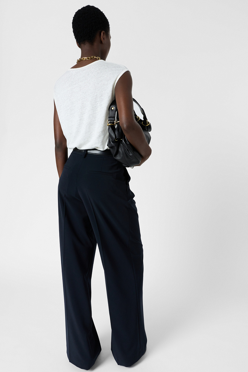 MICHELE - Белая льняная майка