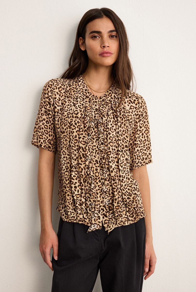 CATIA - Рубашка с леопардовым принтом и оборками