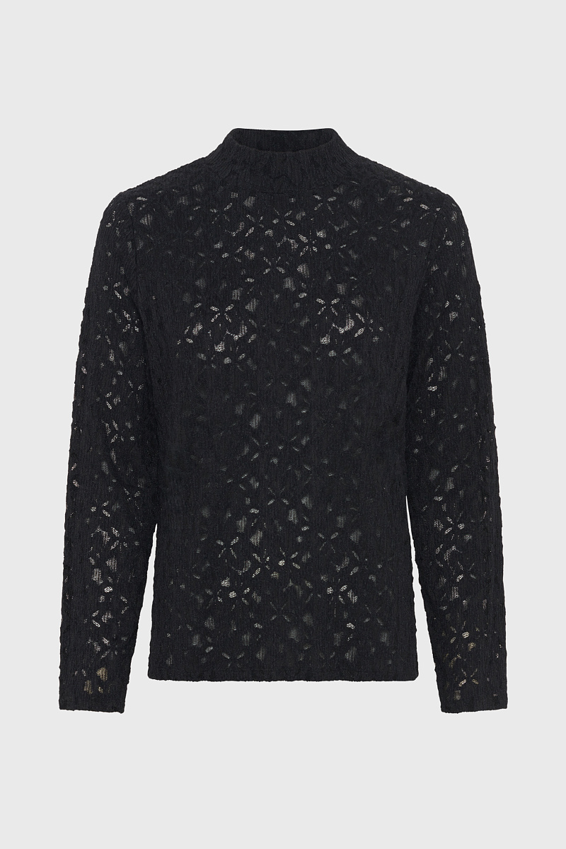 HARMONIE - Тонкая кружевная водолазка с высоким воротником
