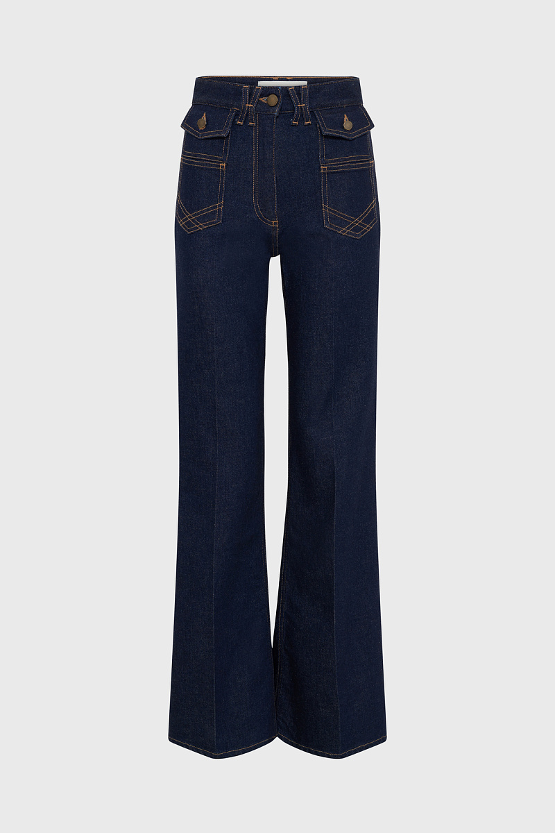 ANNA - Расклешенные джинсы с контрастной строчкой