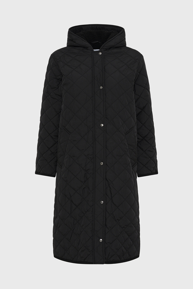 MAEVA - Длинный стеганый пуховик с капюшоном